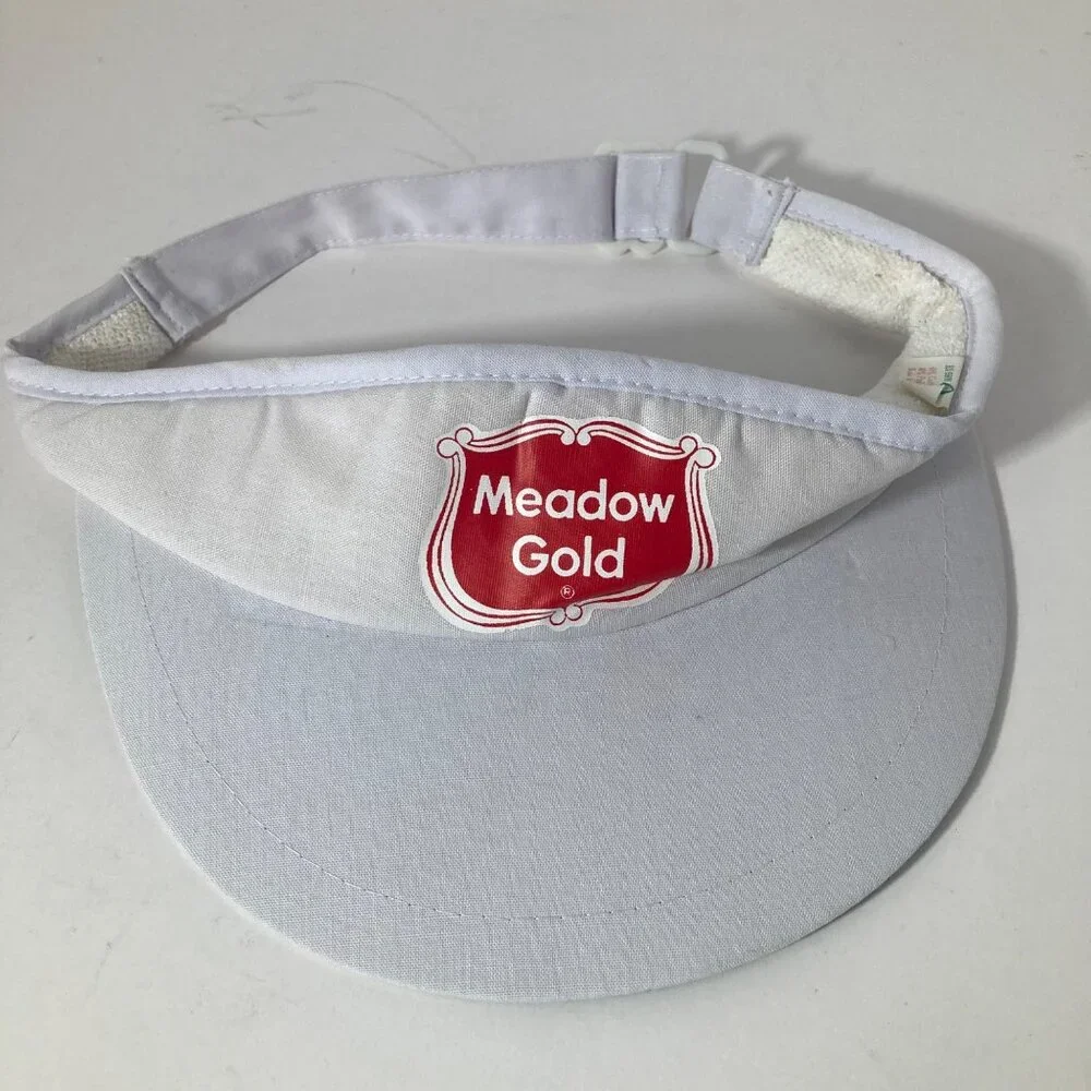 Mens‎ Vintage Meadow Gold Dairies Visor Adjustable Terry Sweat Band Cotton #3